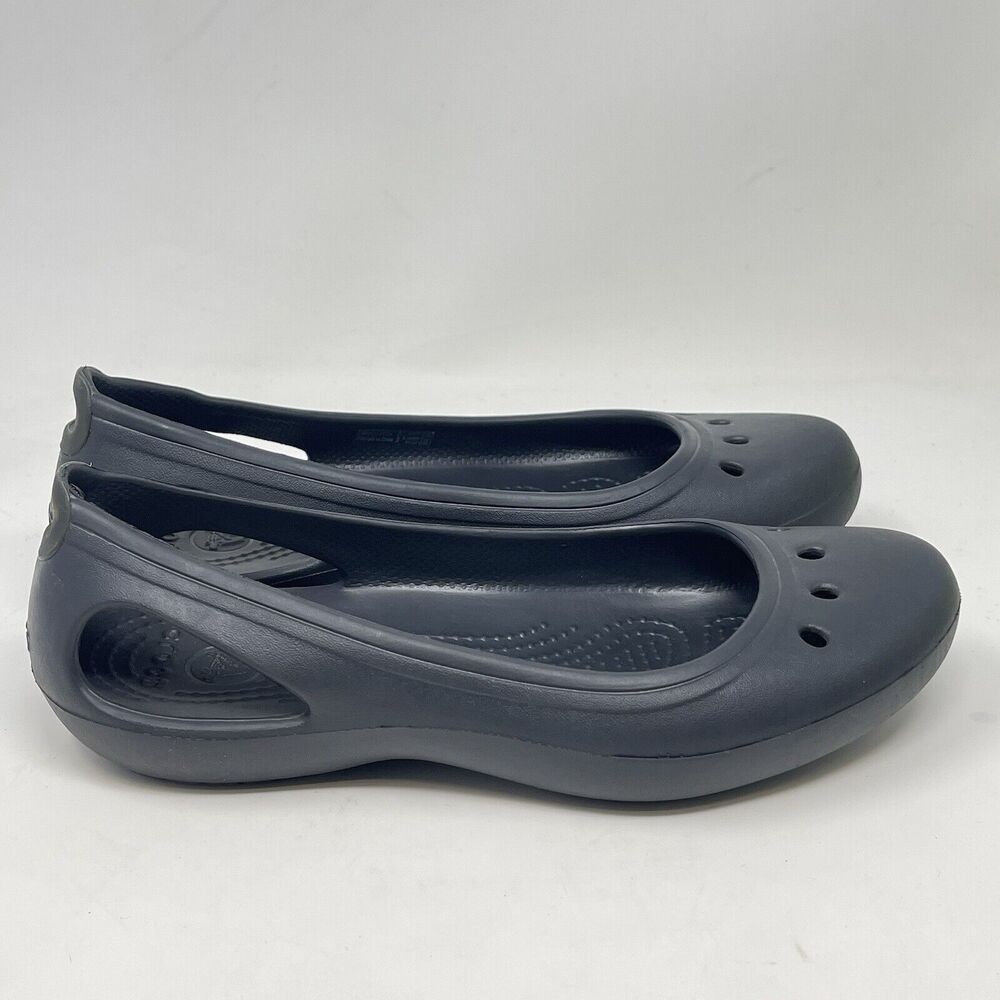 Crocs Kadee Shoes Womens 8 Black Ballet Flats Casual Comfort Slip On Lightweight